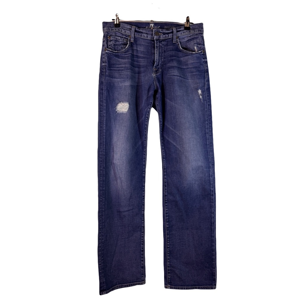 7 For All Mankind Austyn Relaxed Straight Leg Distressed Jeans - Size 31